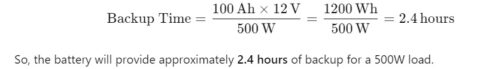 100Ah, 12V battery calculation